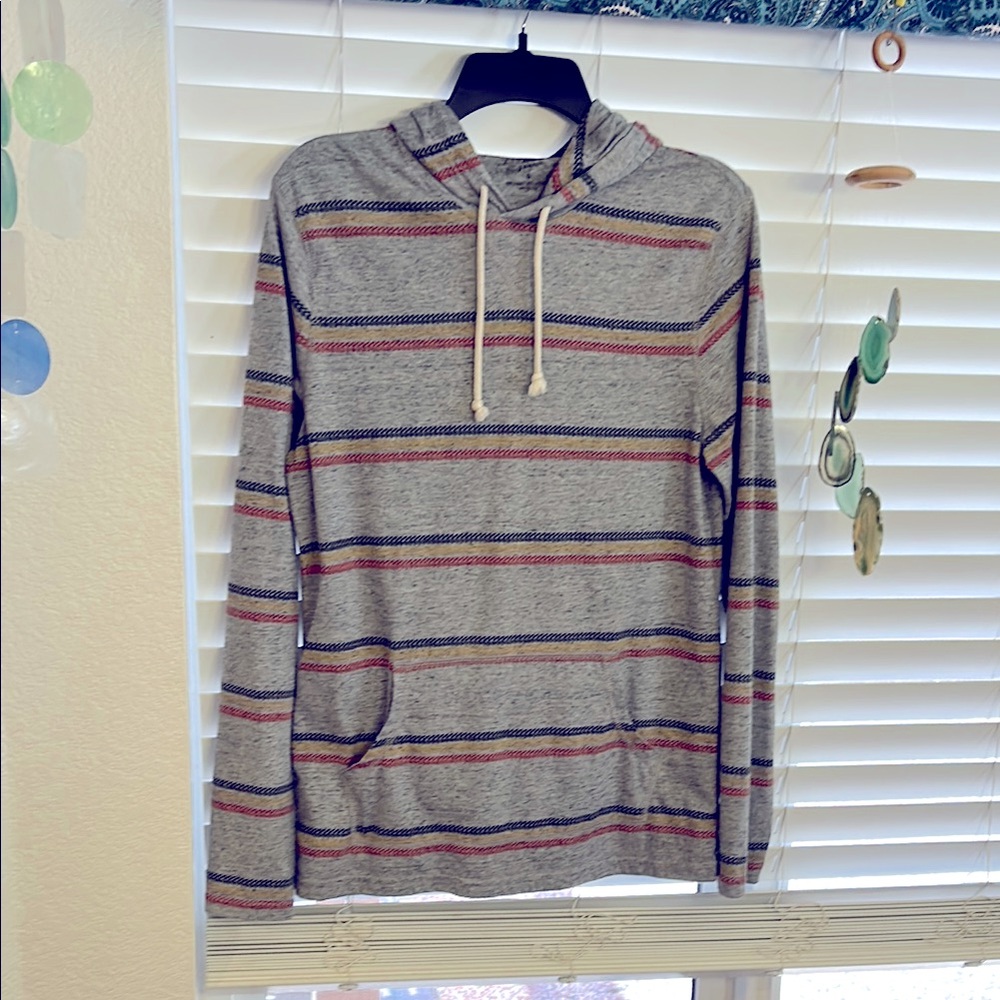 Arizona brand Striped Gray Hoodie Shirt Sz S